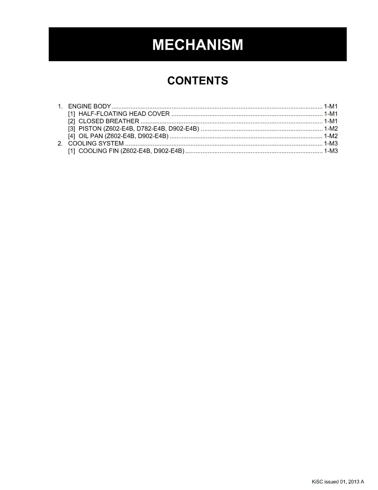 KUBOTA SM-E4B SERIES ENGINE WORKSHOP MANUAL 2013 EDITION REPRINTED COMB BOUND