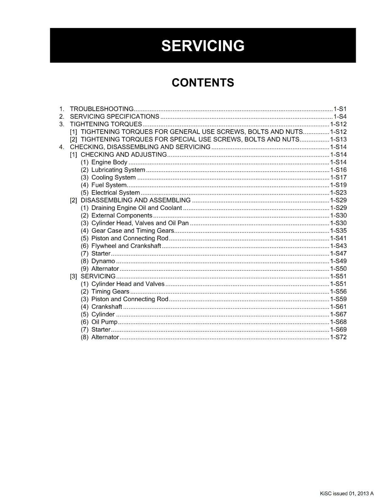 KUBOTA SM-E4B SERIES ENGINE WORKSHOP MANUAL 2013 EDITION REPRINTED COMB BOUND
