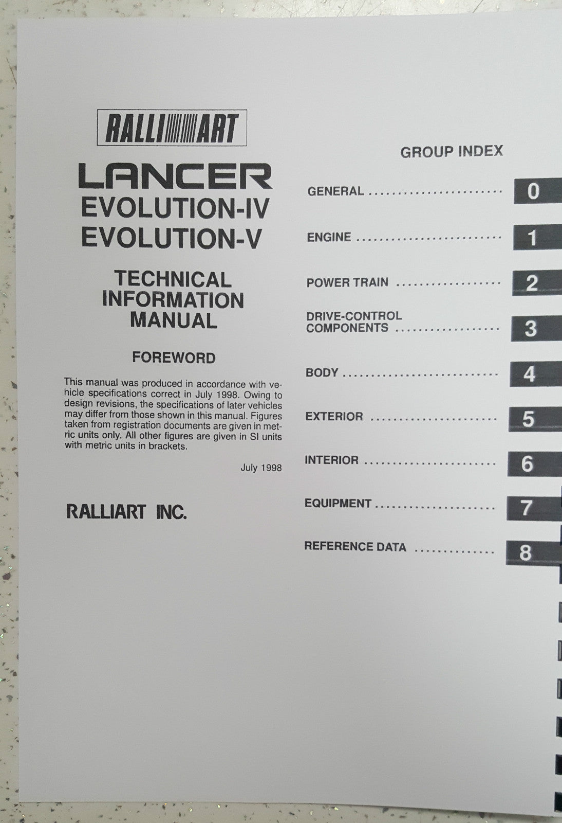MITSUBISHI LANCER EVO IV / V / VI 4 5 6 TECHNICAL INFORMATION MANUAL REPRINTED