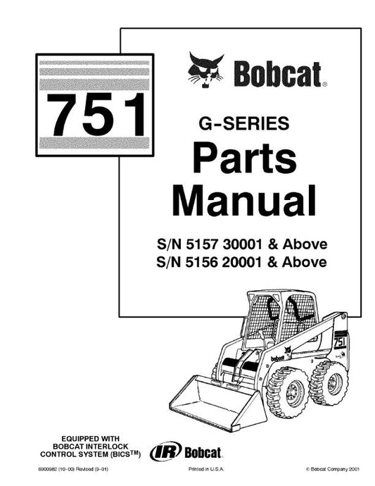 BOBCAT 751 G SERIES PARTS MANUAL REPRINTED COMB BOUND