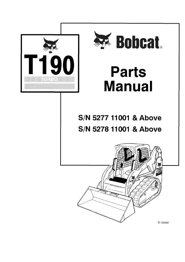BOBCAT T190 PARTS MANUAL REPRINTED COMB BOUND