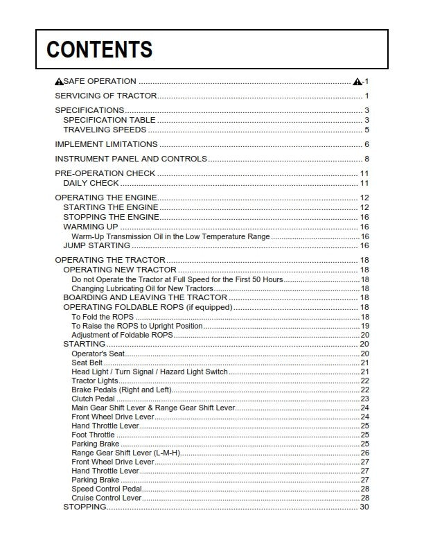 KUBOTA TRACTOR L2501 OPERATORS MANUAL REPRINTED 2014 EDITION