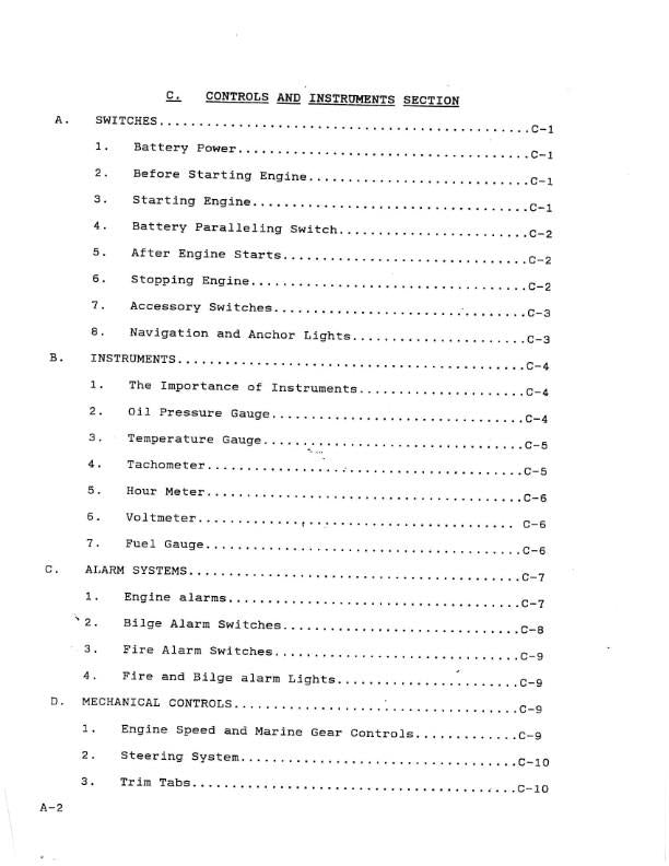 BERTRAM 28 MODEL 286 BAHIA MAR MOTORYACHT OWNERS MANUAL REPRINTED COMB BOUND