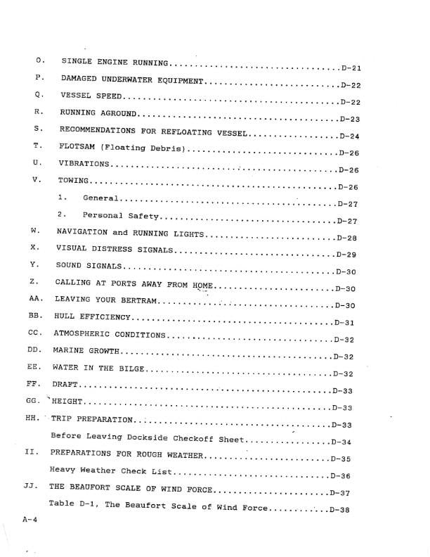 BERTRAM 28 MODEL 286 BAHIA MAR MOTORYACHT OWNERS MANUAL REPRINTED COMB BOUND