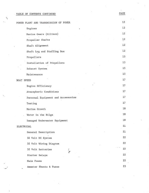 BERTRAM 46 MOTORYACHT OWNERS MANUAL REPRINTED COMB BOUND