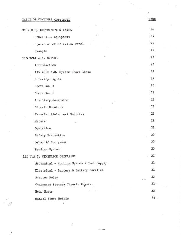 BERTRAM 46 MOTORYACHT OWNERS MANUAL REPRINTED COMB BOUND