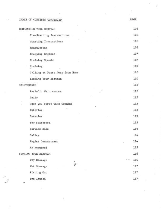 BERTRAM 46 MOTORYACHT OWNERS MANUAL REPRINTED COMB BOUND