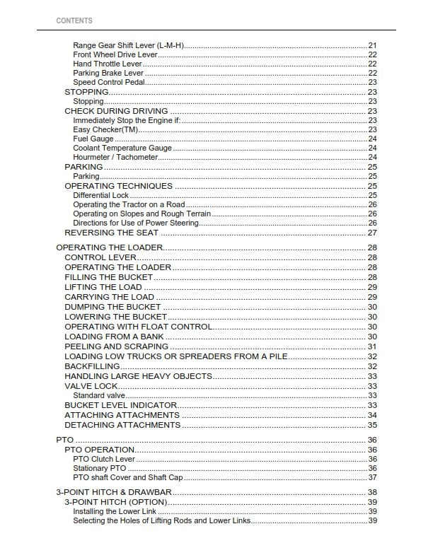 KUBOTA TRACTOR B26TL OPERATORS MANUAL REPRINT COMB BOUND