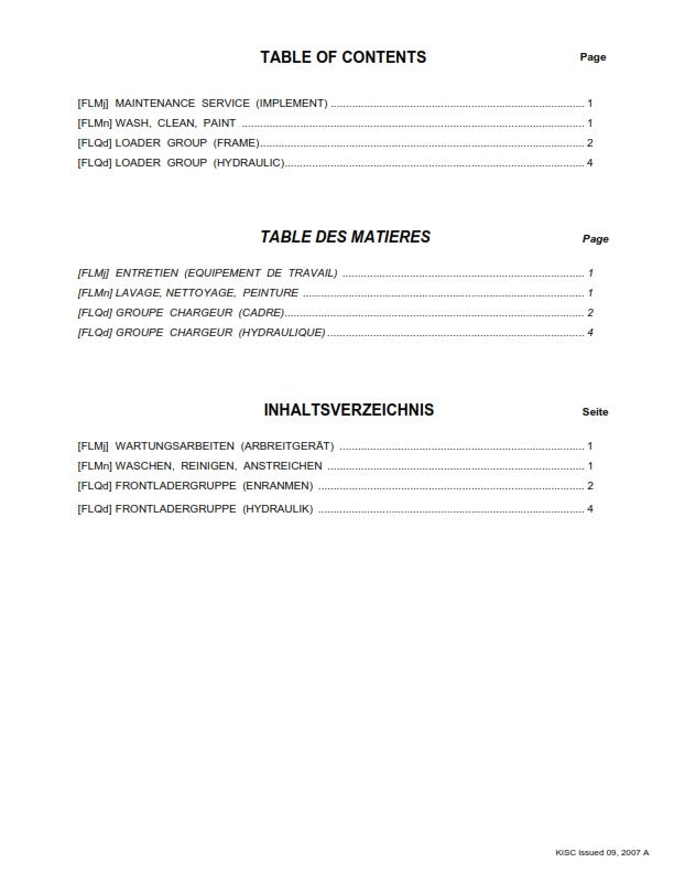 KUBOTA LOADER LA181 LA211 FRS FLAT RATE SCHEDULE REPRINTED 2007 COMB BOUND