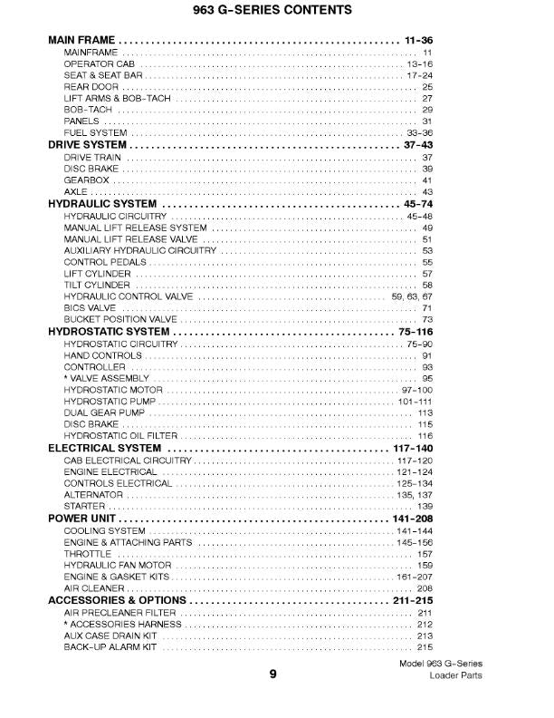 BOBCAT 963 G SERIES PARTS MANUAL REPRINTED COMB BOUND