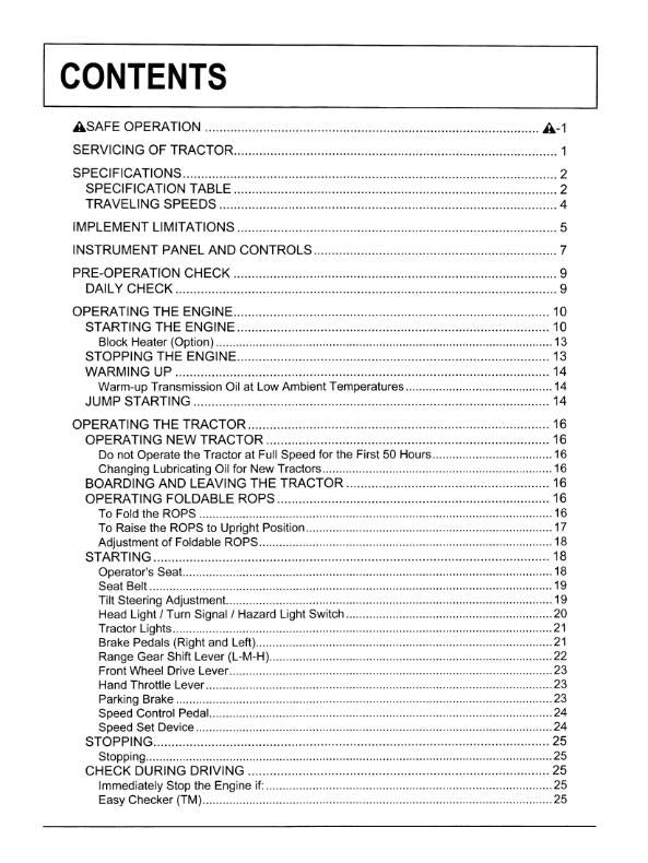 KUBOTA B2301 B2601 TRACTOR OPERATOR MANUAL REPRINTED COMB BOUND