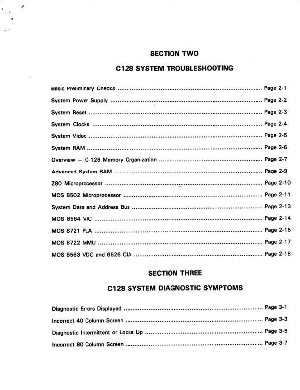 COMMODORE C128 DIAGNOSTIC INSTRUCTION TROUBLESHOOTING MANUAL REPRINTED