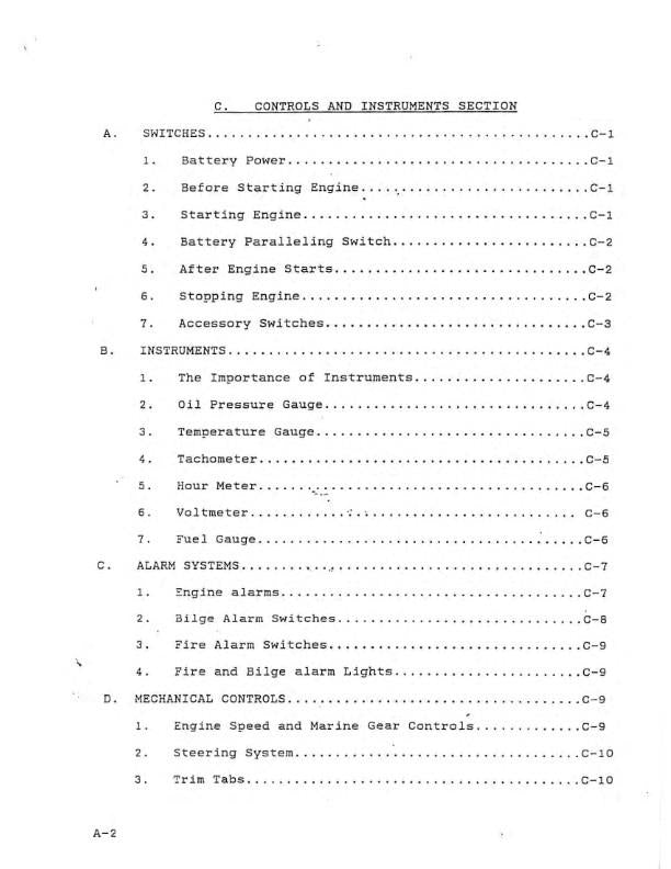 BERTRAM 28 MODEL 285 FLYBRIDGE MOTORYACHT OWNERS MANUAL REPRINTED COMB BOUND