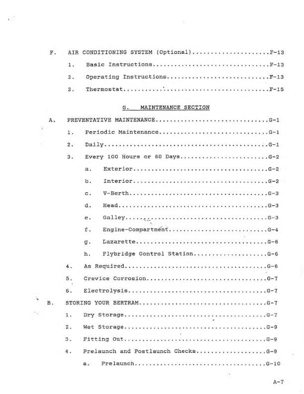 BERTRAM 28 MODEL 285 FLYBRIDGE MOTORYACHT OWNERS MANUAL REPRINTED COMB BOUND