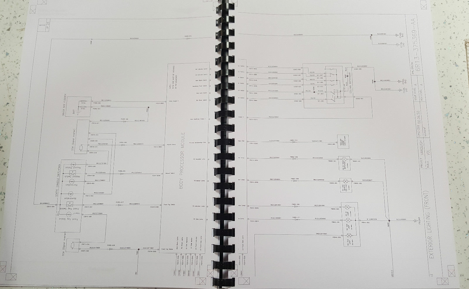 ASTON MARTIN V12 VANQUISH S (04 - 07) TECHNICAL UPDATE / WIRING DIAGRAM PRINTED