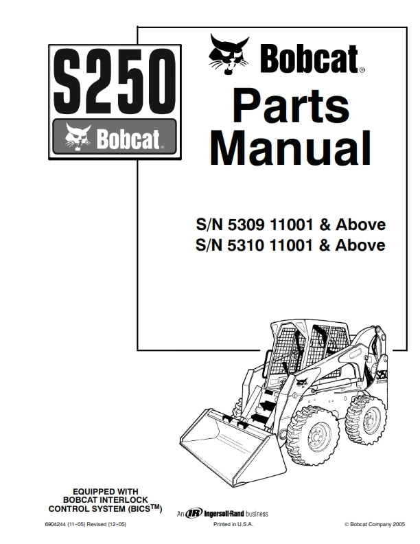 BOBCAT S250 PARTS MANUAL REPRINTED COMB BOUND