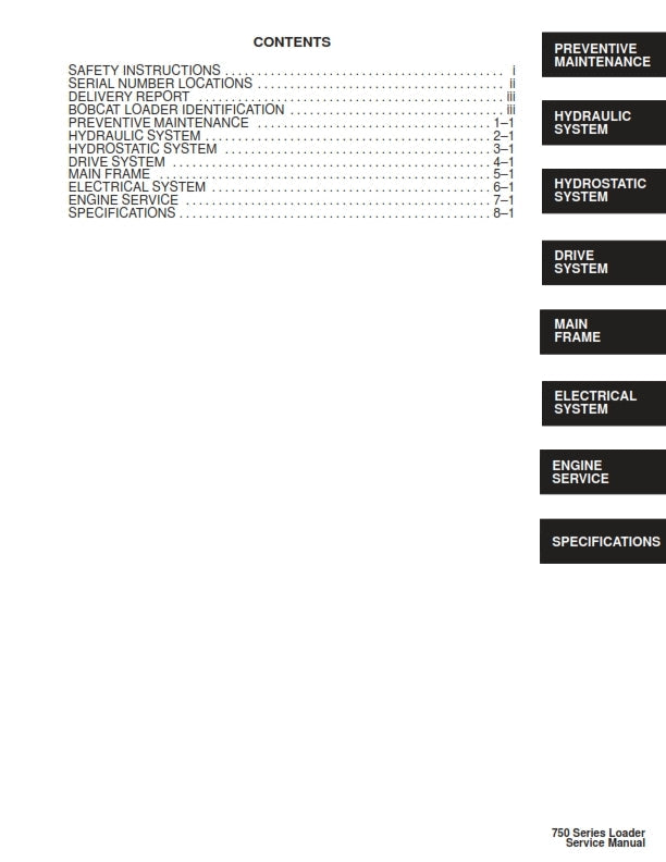 BOBCAT 753 SERVICE MANUAL REPRINTED COMB BOUND