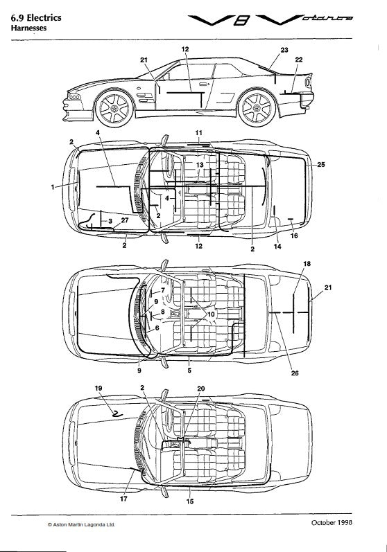 ASTON MARTIN V8 VOLANTE 97-00 PARTS MANUAL REPRINTED A4 COMB BOUND 284 PAGES