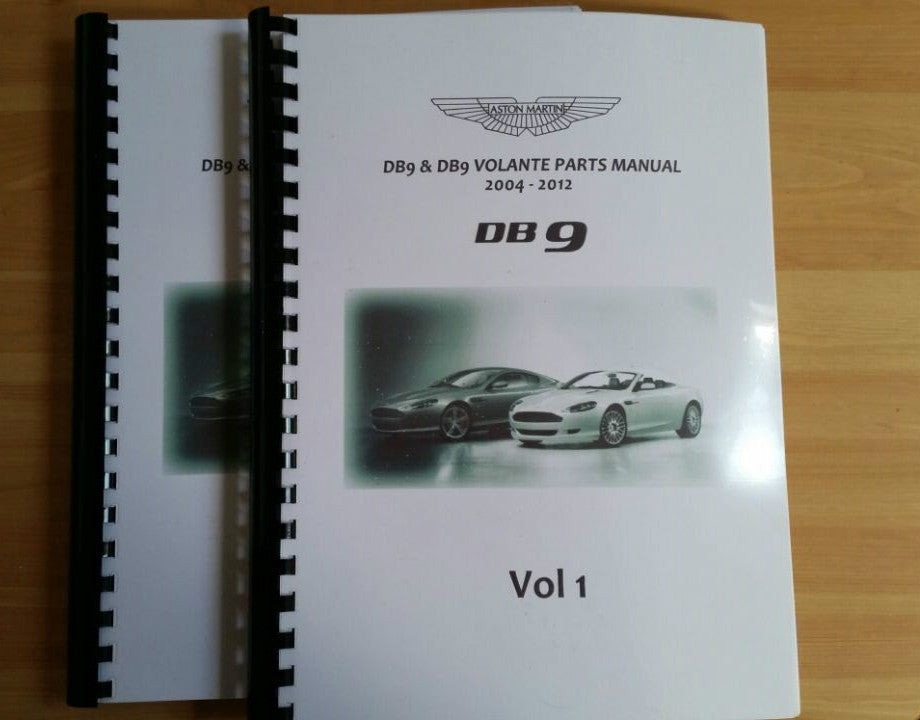 ASTON MARTIN DB9 AND DB9 VOLANTE PARTS MANUAL REPRINTED A4 COMB BOUND 04 - 12