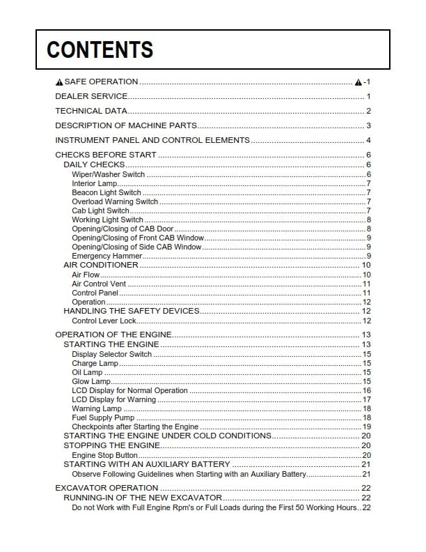 KUBOTA EXCAVATOR KX080-3 TIER 4 OPERATORS MANUAL REPRINTED COMB BOUND