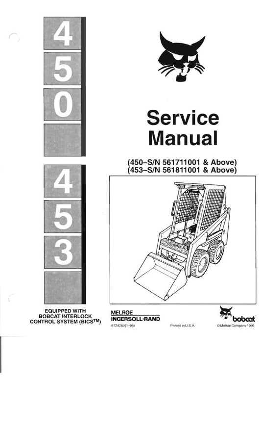 BOBCAT 450 & 453 SERVICE MANUAL REPRINTED COMB BOUND