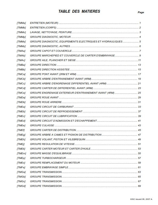 KUBOTA TRACTOR M108S FRS FLAT RATE SCHEDULE REPRINTED 2007 COMB BOUND