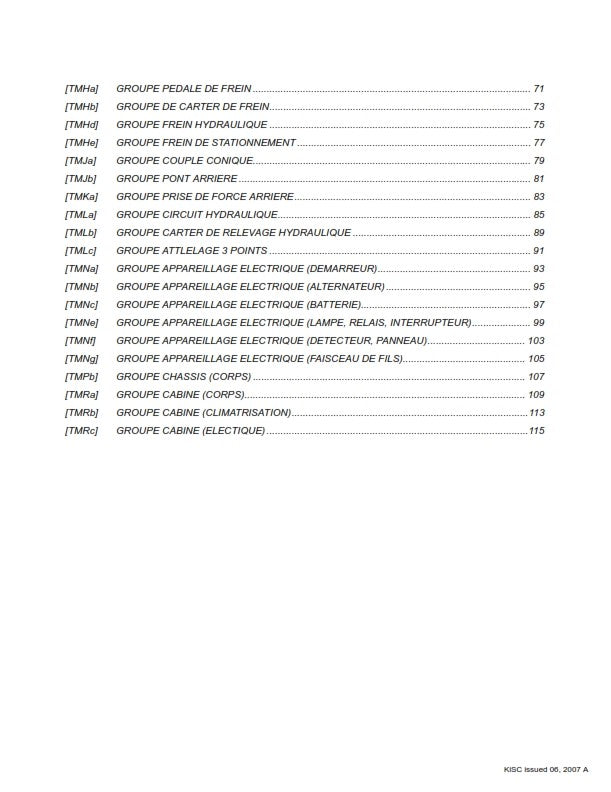 KUBOTA TRACTOR M108S FRS FLAT RATE SCHEDULE REPRINTED 2007 COMB BOUND