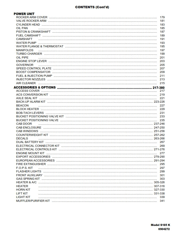 BOBCAT S185 SKID STEER LOADER PARTS MANUAL REPRINTED COMB BOUND