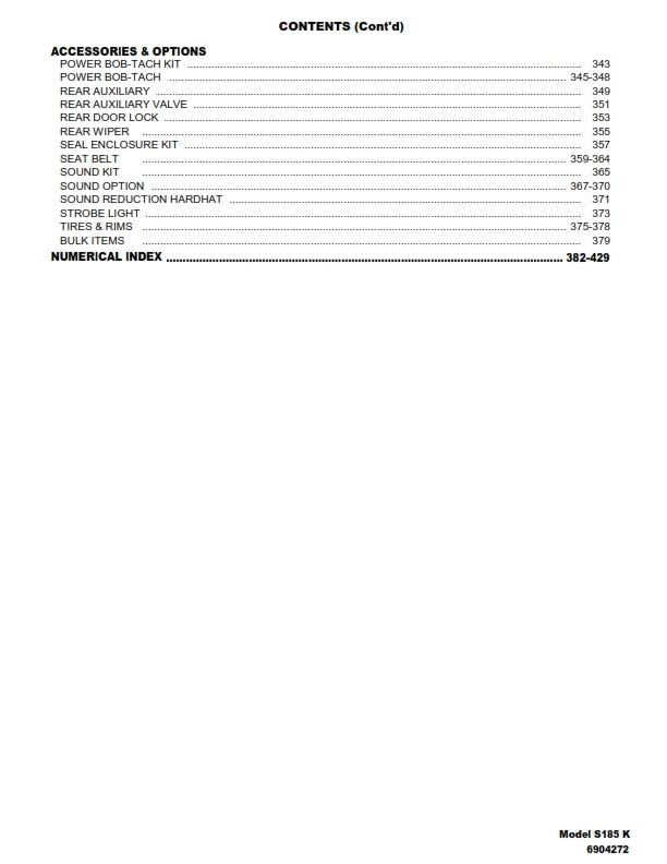 BOBCAT S185 SKID STEER LOADER PARTS MANUAL REPRINTED COMB BOUND