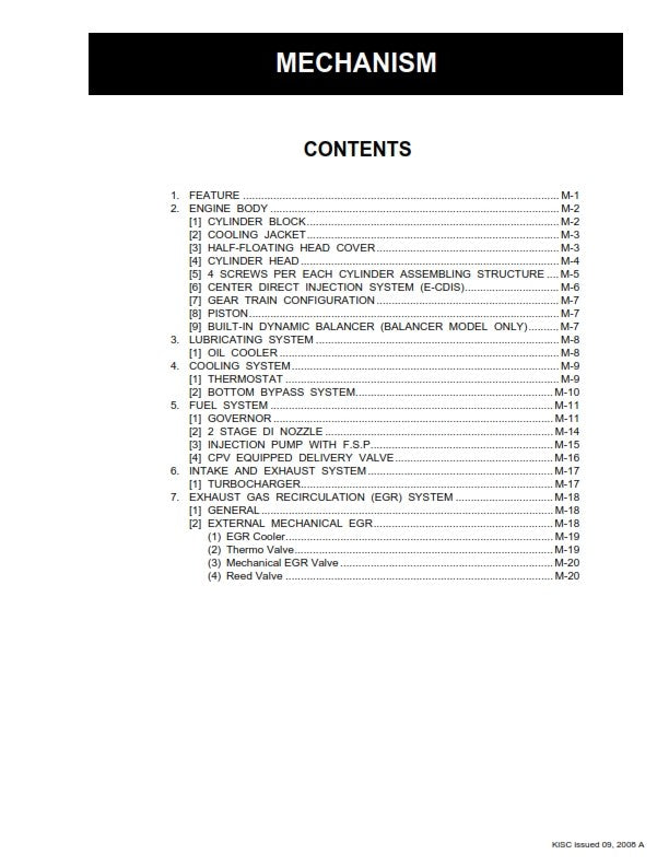 KUBOTA 07-E3B SERIES DIESEL ENGINE WORKSHOP MANUAL REPRINTED 2008 EDITION
