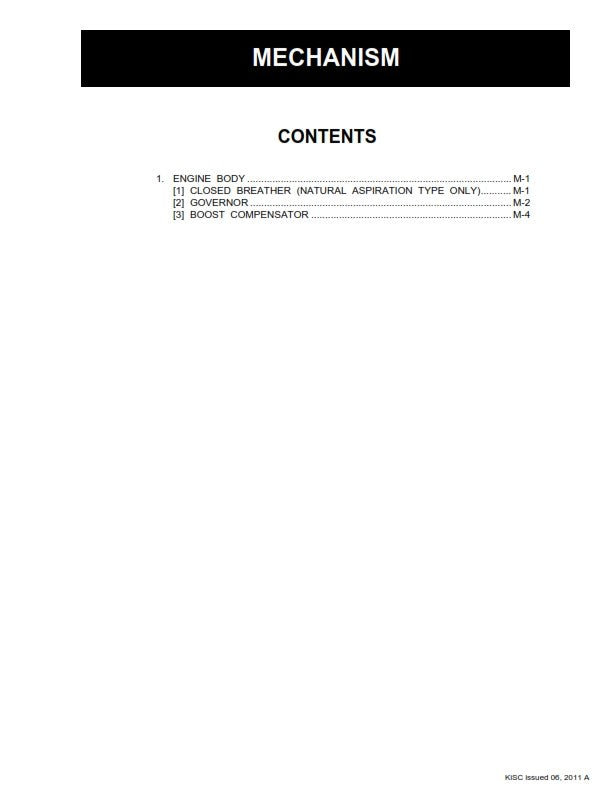 KUBOTA 05-E2B 05-E2BG DIESEL ENGINE WORKSHOP MANUAL REPRINTED 2011 EDITION