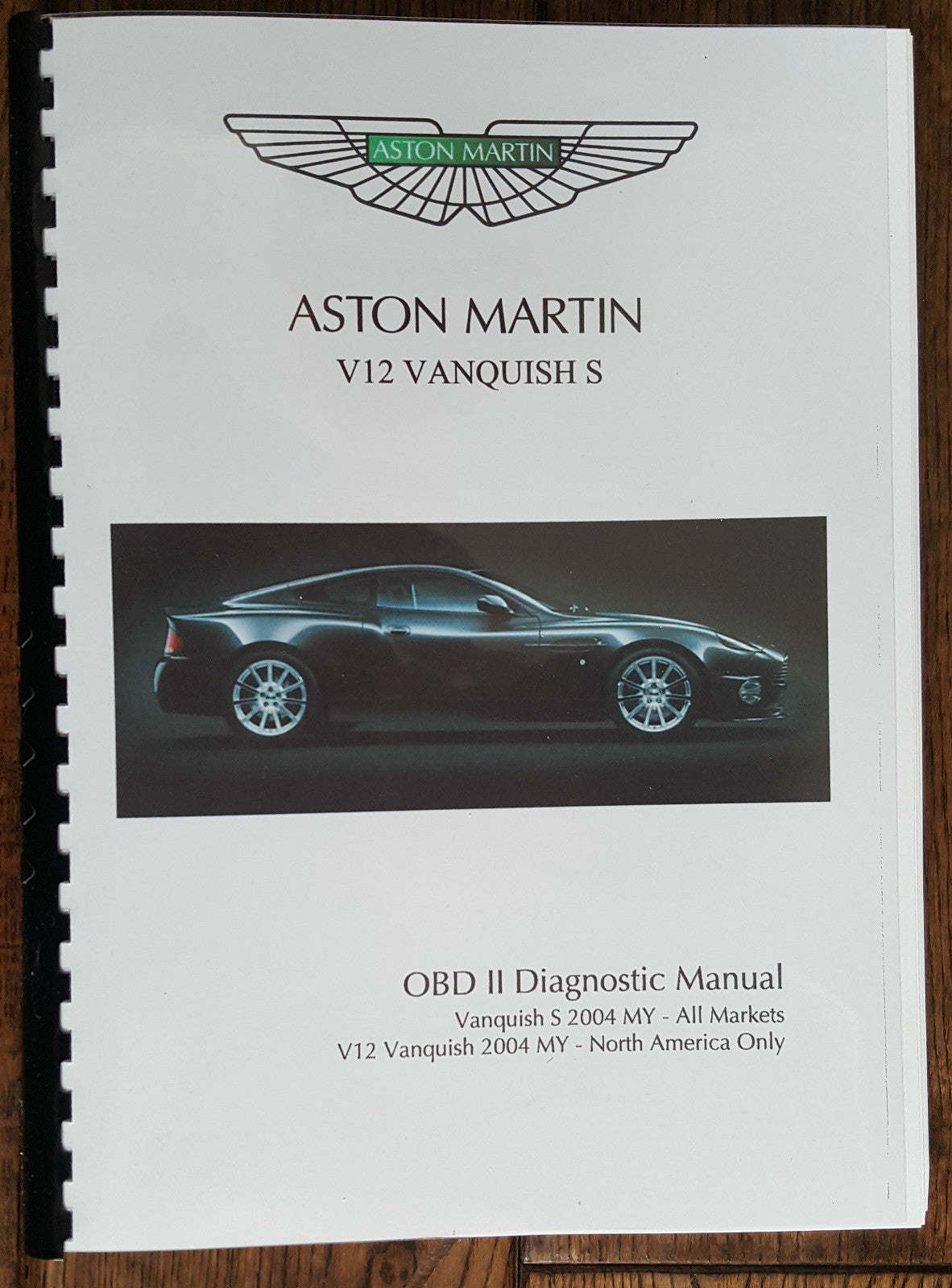 ASTON MARTIN V12 VANQUISH S (04 - 07) OBD II DIAGNOSTIC MANUAL PRINTED A4