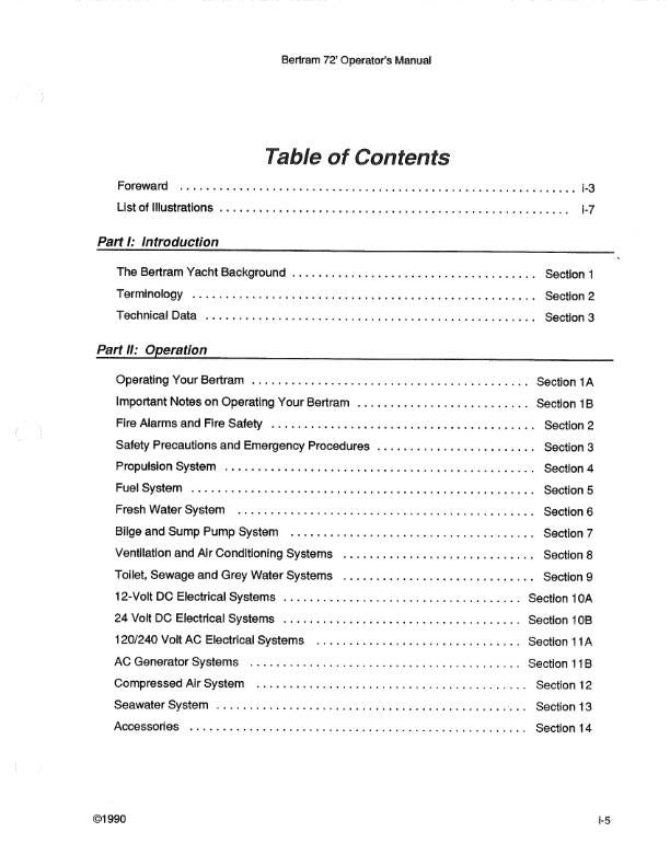 BERTRAM 72 CONVERTIBLE YACHT BOAT OPERATOR OWNERS MANUAL REPRINTED COMB BOUND