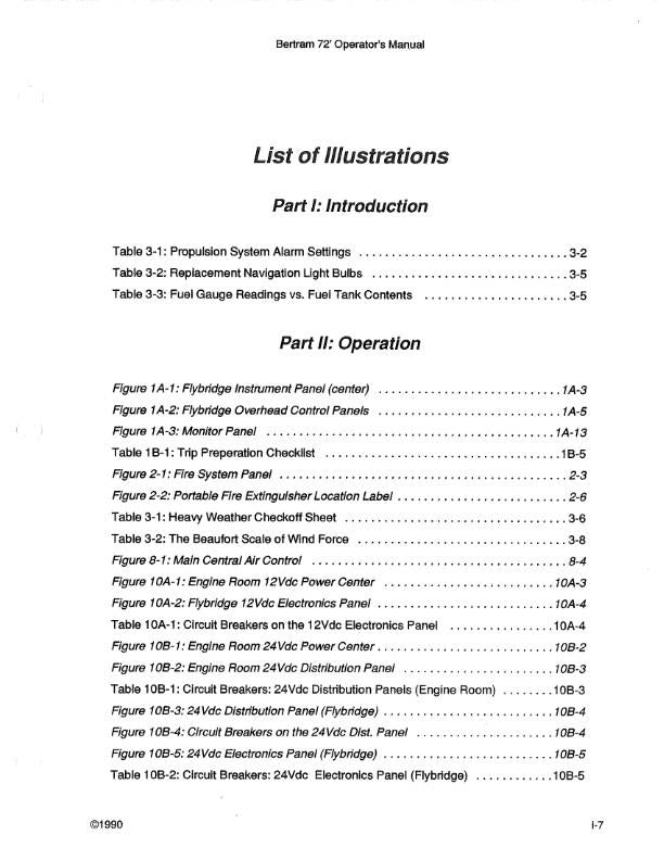 BERTRAM 72 CONVERTIBLE YACHT BOAT OPERATOR OWNERS MANUAL REPRINTED COMB BOUND