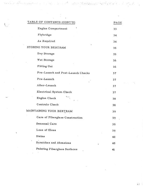 BERTRAM 25 YACHT BOAT OWNERS MANUAL REPRINTED COMB BOUND