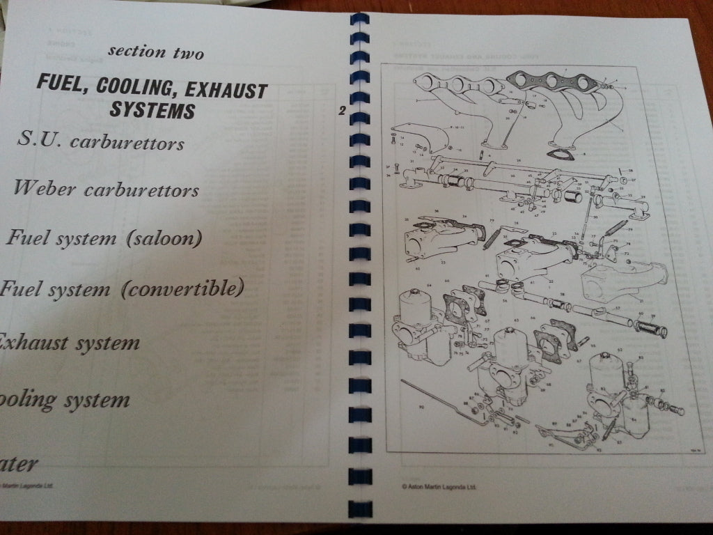 ASTON MARTIN DB5 PARTS MANUAL REPRINTED A4 COMB BOUND REPRINTED