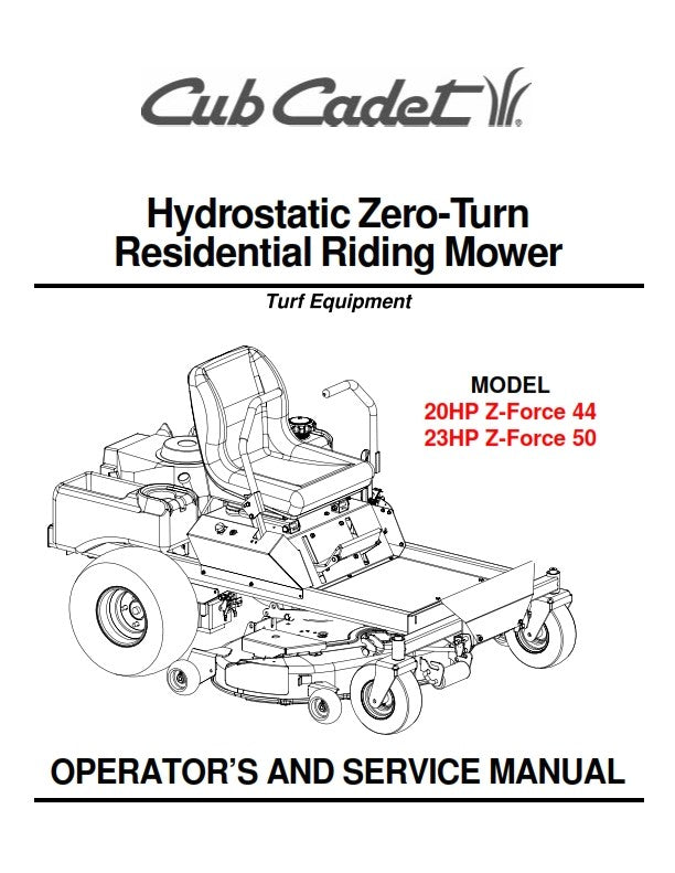 CUB CADET 20HP 23HP RIDING MOWER OPERATOR & SERVICE MANUAL REPRINTED COMB BOUND