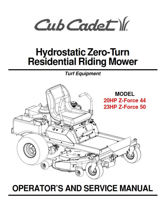 CUB CADET 20HP 23HP RIDING MOWER OPERATOR & SERVICE MANUAL REPRINTED COMB BOUND
