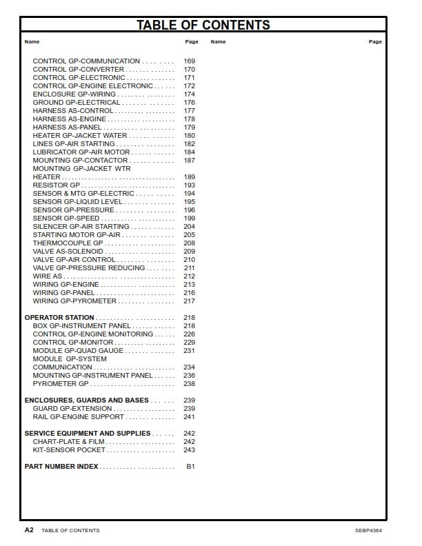 CATERPILLAR CAT 3512C (LLA1-UP) PARTS MANUAL REPRINTED 2005 EDITION