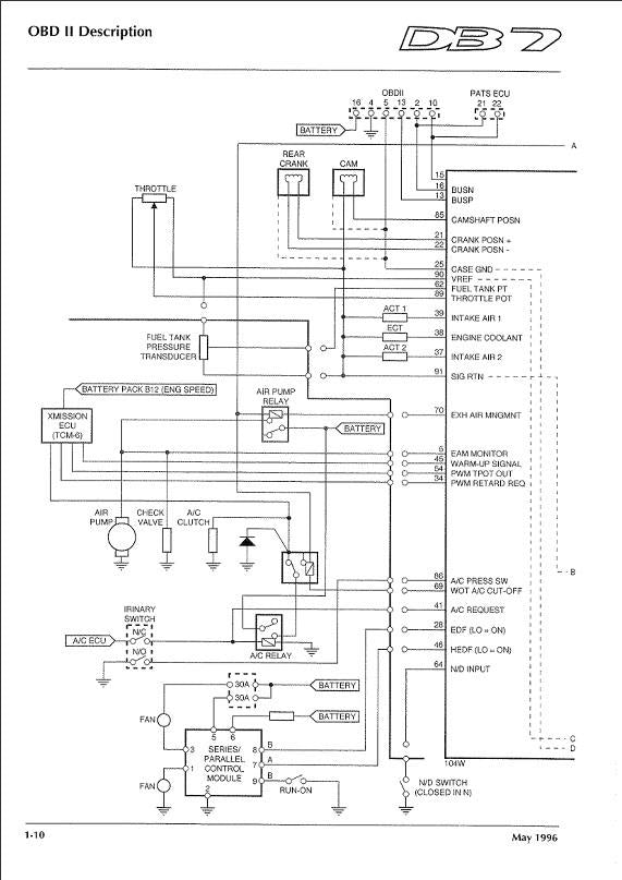 ASTON MARTIN DB7 97 - 99 OBD II DIAGNOSTIC MANUAL PRINTED A4 COMB BOUND