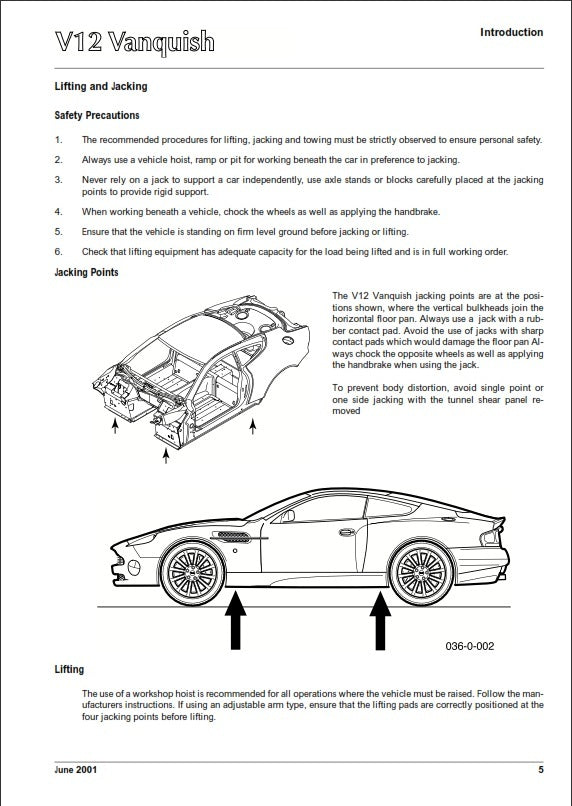 ASTON MARTIN V12 VANQUISH 2001 to 2007 SERVICE REPAIR WORKSHOP MANUAL