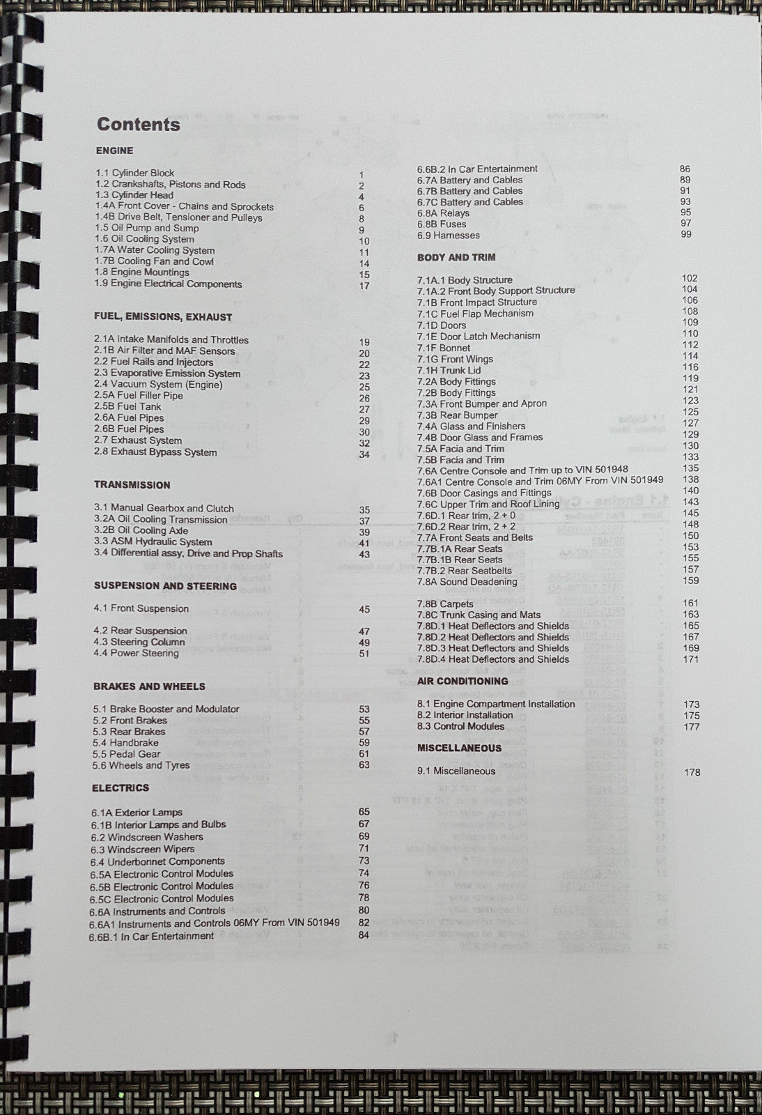 ASTON MARTIN V12 VANQUISH & S 01-07 PARTS MANUAL REPRINTED A4 COMB BOUND