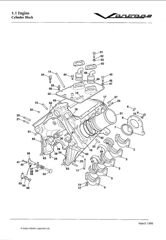 ASTON MARTIN V8 VANTAGE (VIRAGE) 93-00 PARTS MANUAL REPRINTED