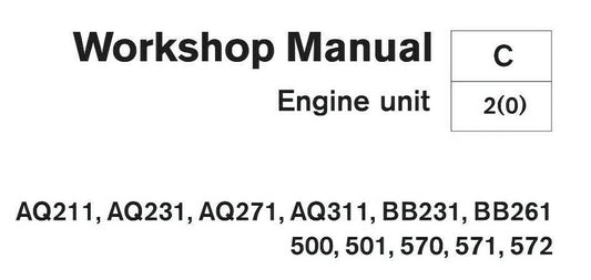 VOLVO PENTA AQ211 AQ231 AQ271 AQ311 BB231 BB261 500 501 570 571 572 ENGINE UNIT