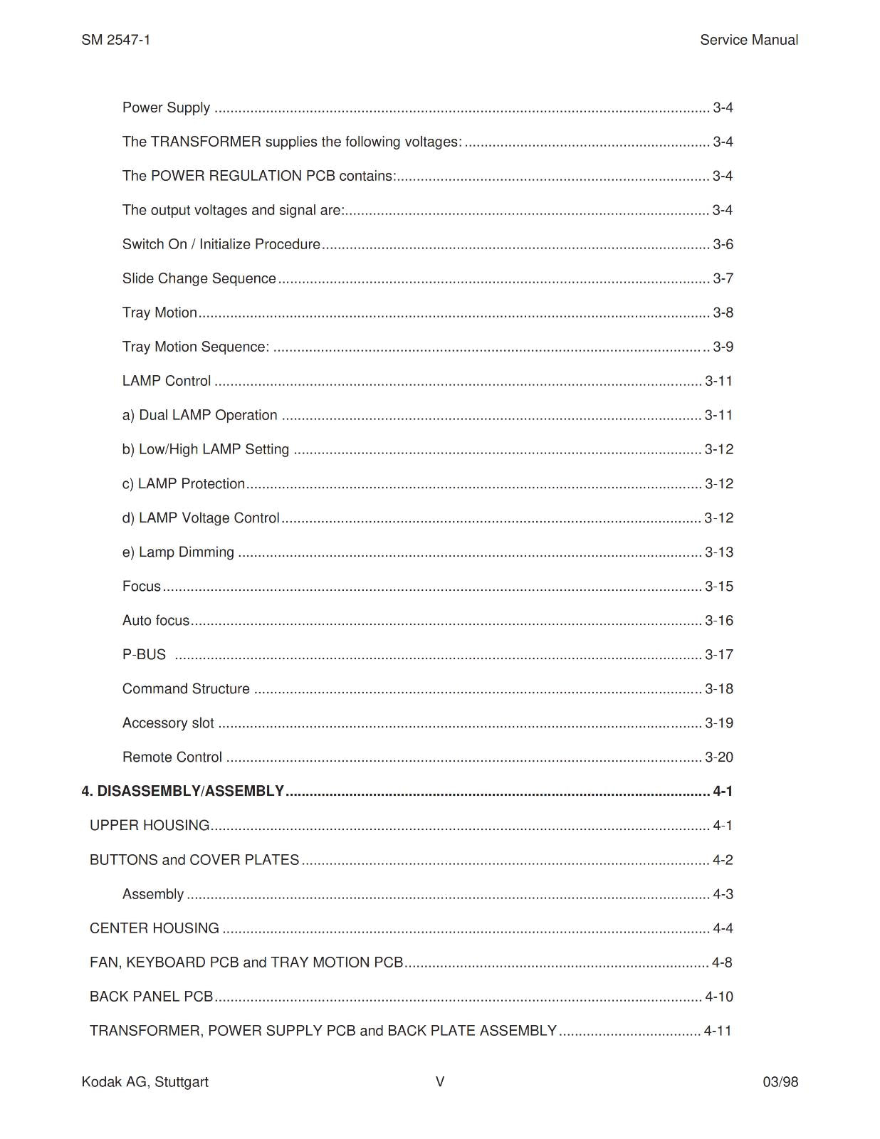 KODAK EKTAPRO SLIDE PROJECTOR 4020 5020 7020 9020 SERVICE MANUAL REPRINTED