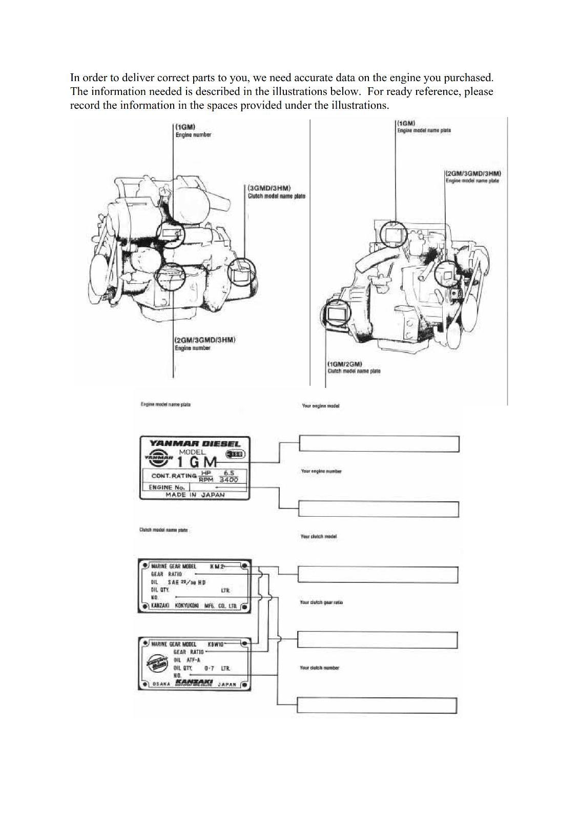 YANMAR 1GM 2GM 3GMD 3HM MARINE DIESEL ENGINE OPERATOR MANUAL REPRINTED