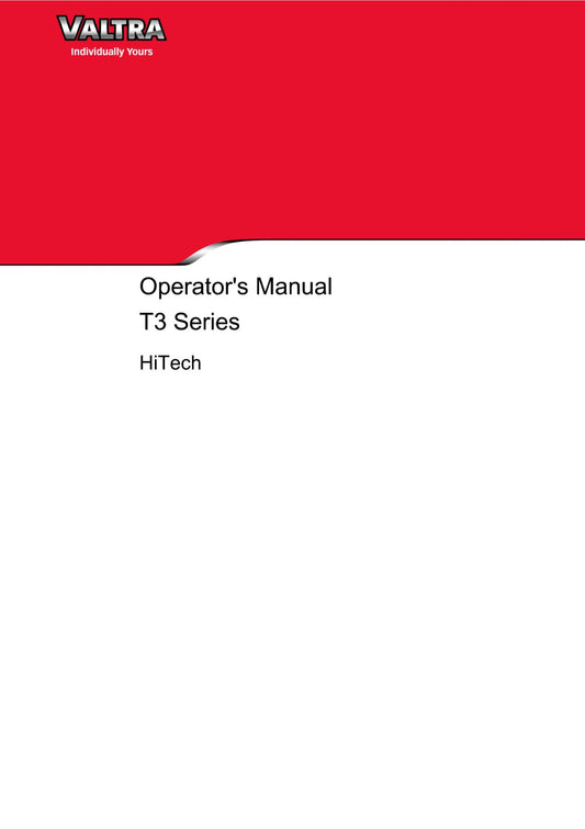 VALTRA T3 HITECH T113 T153 T173 T193 OPERATORS MANUAL REPRINT COMB BOUND