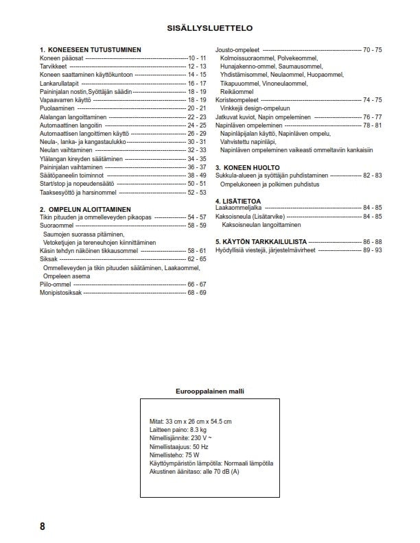 SINGER 1+  (1 PLUS) INSTRUCTION MANUAL REPRINTED COMB BOUND