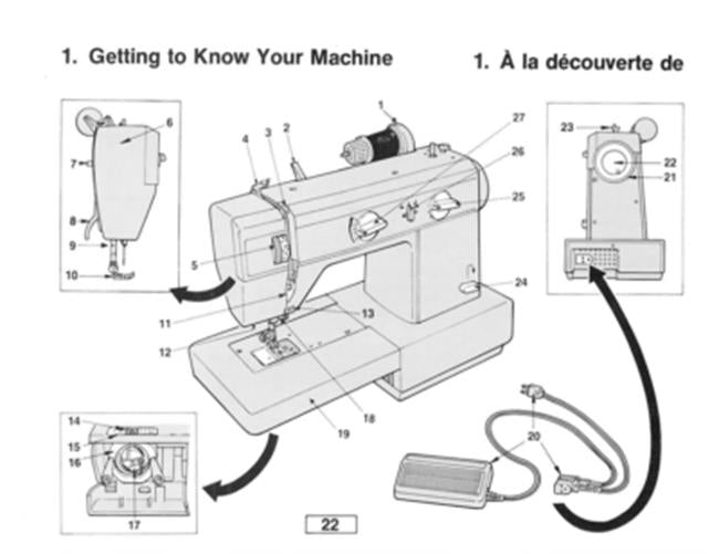 SINGER 02 / 22 INSTRUCTION MANUAL REPRINTED COMB BOUND
