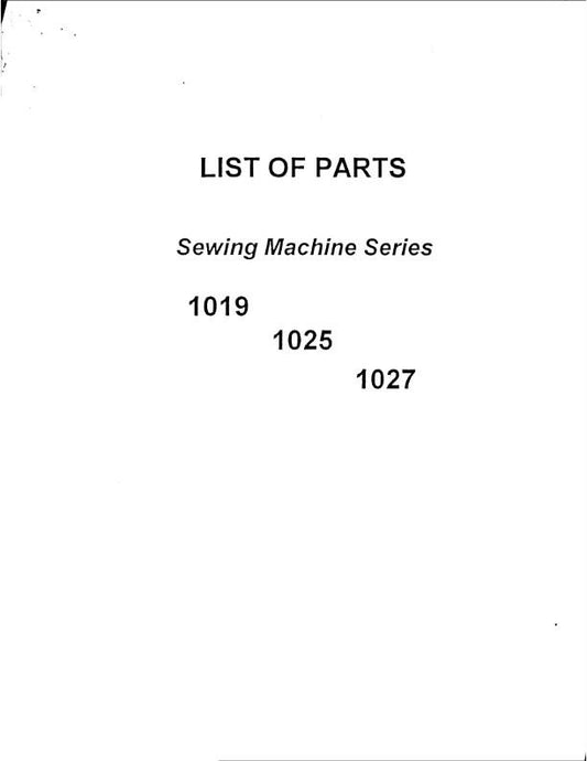 SINGER 1019 1025 1027 PARTS MANUAL REPRINTED COMB BOUND